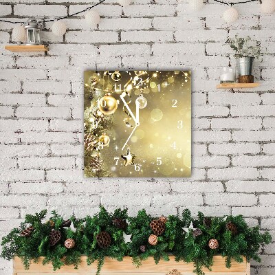 Glasuhr Quadrat Gold Weihnachtsschmuck