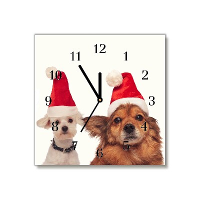 Glasuhr Quadrat Hunde Weihnachtsmann-Weihnachten