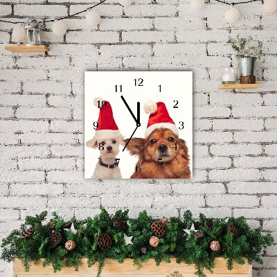 Glasuhr Quadrat Hunde Weihnachtsmann-Weihnachten