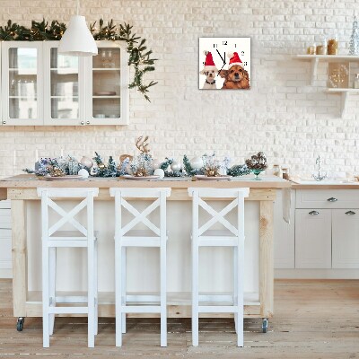 Glasuhr Quadrat Hunde Weihnachtsmann-Weihnachten