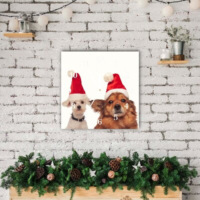 Glasuhr Quadrat Hunde Weihnachtsmann-Weihnachten