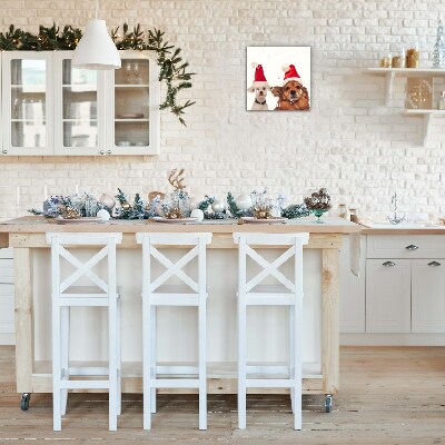 Glasuhr Quadrat Hunde Weihnachtsmann-Weihnachten