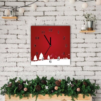 Glasuhr Quadrat Weihnachtsbaum Weihnachten Schneeflocken