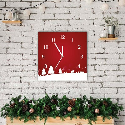 Glasuhr Quadrat Weihnachtsbaum Weihnachten Schneeflocken