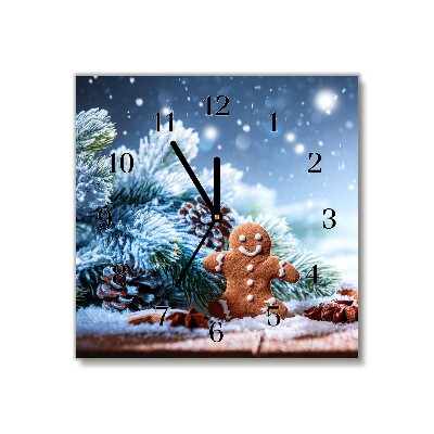 Glasuhr Quadrat Lebkuchen Weihnachtsferien Schnee
