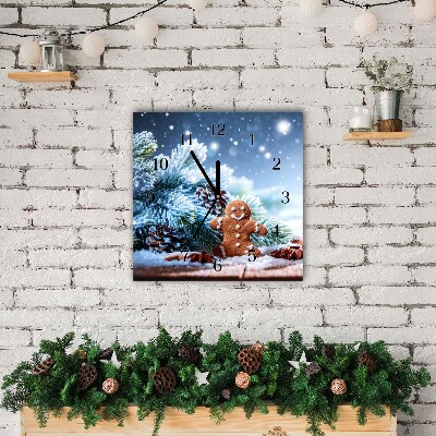 Glasuhr Quadrat Lebkuchen Weihnachtsferien Schnee
