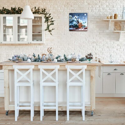 Glasuhr Quadrat Lebkuchen Weihnachtsferien Schnee