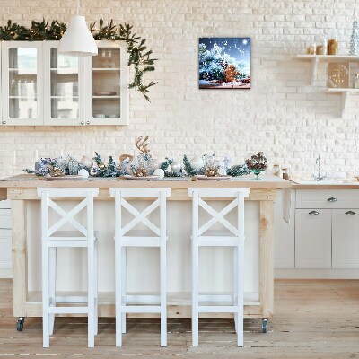 Glasuhr Quadrat Lebkuchen Weihnachtsferien Schnee
