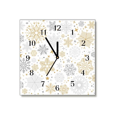 Glasuhr Quadrat Schneeflocken Weihnachten Winter