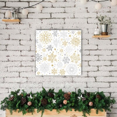 Glasuhr Quadrat Schneeflocken Weihnachten Winter