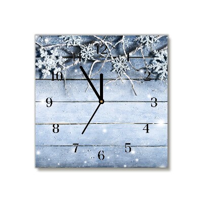 Glasuhr Quadrat Heiliger Schneeflocken Winter Frost