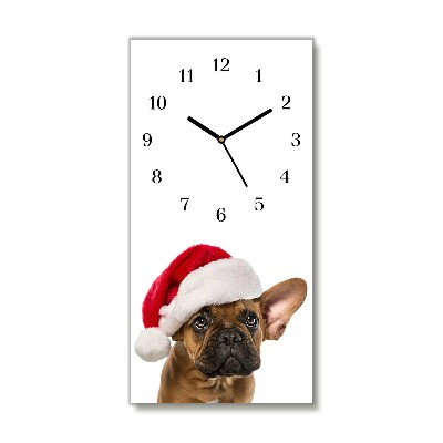 Glasuhr Vertikal Bulldog Hundeweihnachts