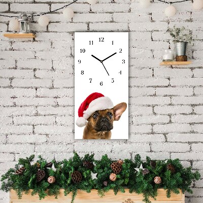Glasuhr Vertikal Bulldog Hundeweihnachts