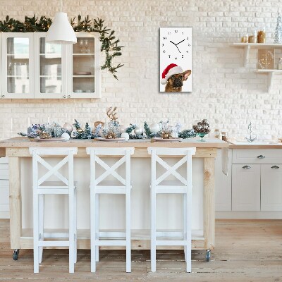 Glasuhr Vertikal Bulldog Hundeweihnachts