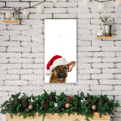 Glasuhr Vertikal Bulldog Hundeweihnachts