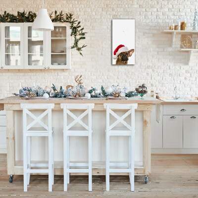Glasuhr Vertikal Bulldog Hundeweihnachts