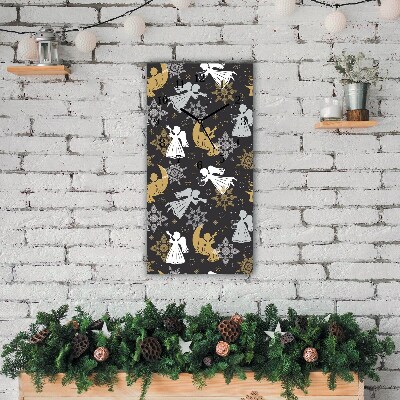 Glasuhr Vertikal Schneeflocken Weihnachtsengel