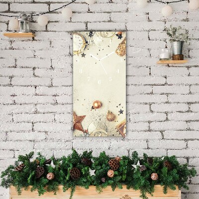 Glasuhr Vertikal Weihnachtskugeln