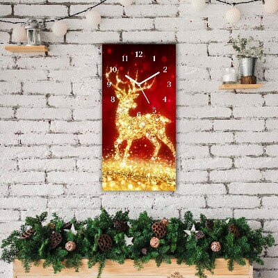 Glasuhr Vertikal Goldene Ren-Weihnachtsdekoration