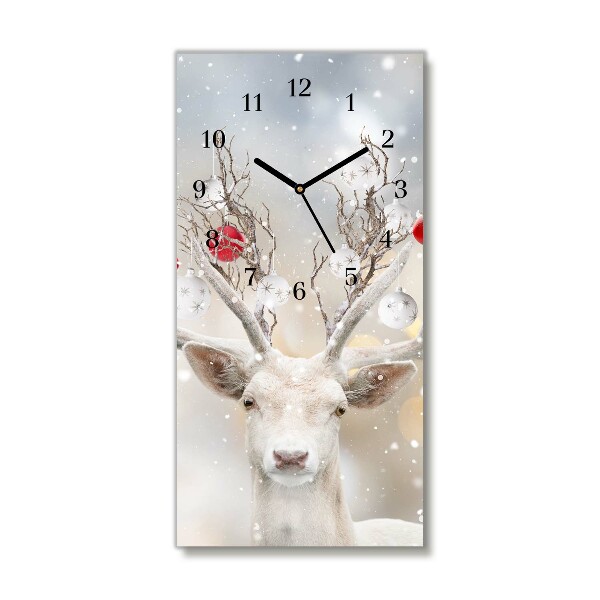 Glasuhr Vertikal Weiß Ren-Weihnachtskugeln