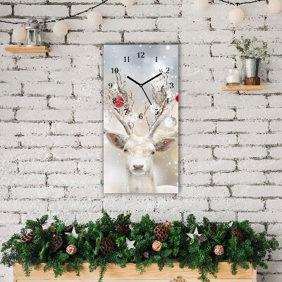 Glasuhr Vertikal Weiß Ren-Weihnachtskugeln