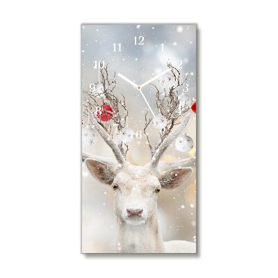 Glasuhr Vertikal Weiß Ren-Weihnachtskugeln