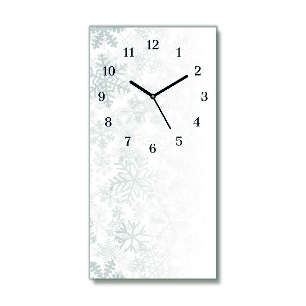 Glasuhr Vertikal Winter-Schnee-Schneeflocken