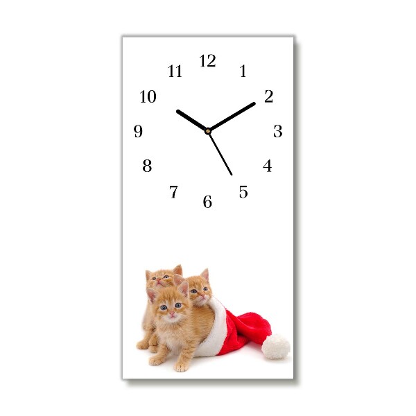 Glasuhr Vertikal Katzen-Weihnachtsweihnachtsmann