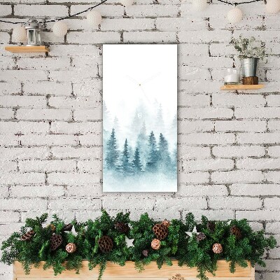Glasuhr Vertikal Wald Weihnachtsbaum Weihnachtsschnee
