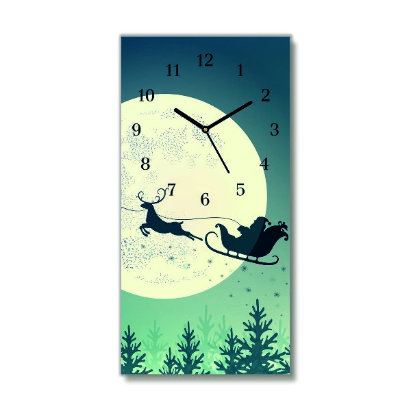 Glasuhr Vertikal Weihnachtsmann Schlitten Weihnachten