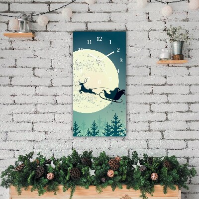 Glasuhr Vertikal Weihnachtsmann Schlitten Weihnachten