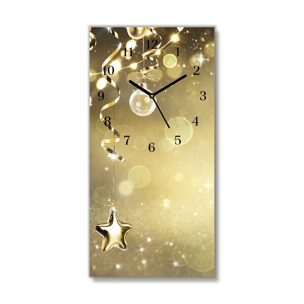 Glasuhr Vertikal Gold Weihnachtsschmuck