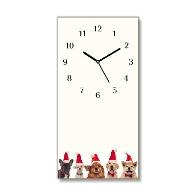 Glasuhr Vertikal Hunde Weihnachtsmann-Weihnachten
