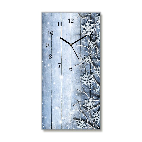 Glasuhr Vertikal Heiliger Schneeflocken Winter Frost