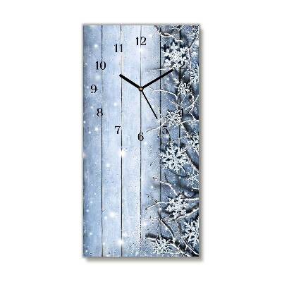 Glasuhr Vertikal Heiliger Schneeflocken Winter Frost