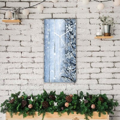 Glasuhr Vertikal Heiliger Schneeflocken Winter Frost