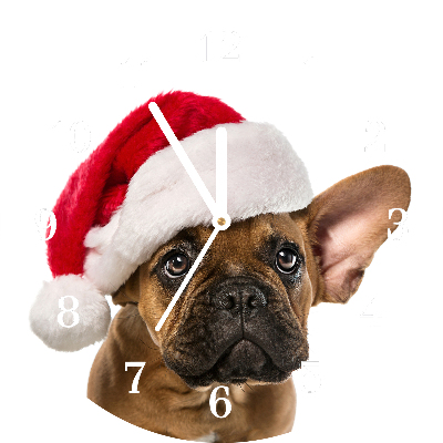 Glasuhr Runden Bulldog Hundeweihnachts