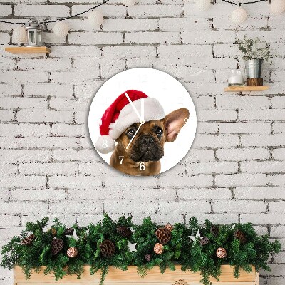 Glasuhr Runden Bulldog Hundeweihnachts
