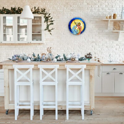 Glasuhr Runden Abstraction Heilige Familie Winter