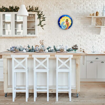 Glasuhr Runden Abstraction Heilige Familie Winter