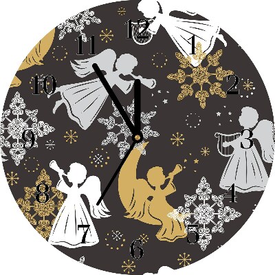 Glasuhr Runden Schneeflocken Weihnachtsengel