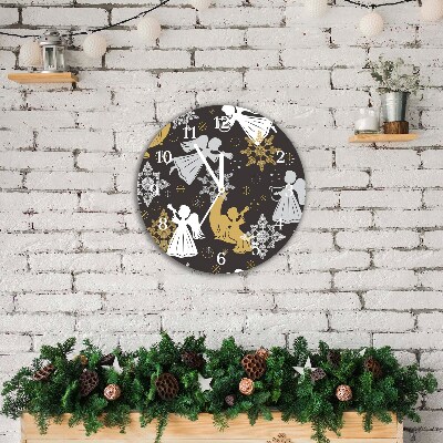 Glasuhr Runden Schneeflocken Weihnachtsengel
