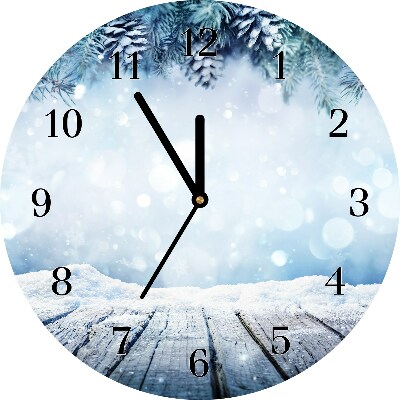 Glasuhr Runden Winter-Schnee-Weihnachtsbaum