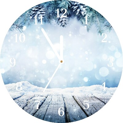 Glasuhr Runden Winter-Schnee-Weihnachtsbaum