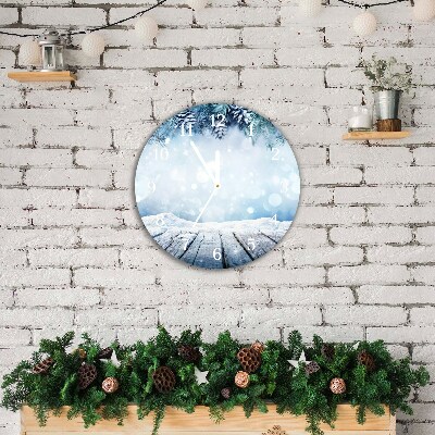Glasuhr Runden Winter-Schnee-Weihnachtsbaum