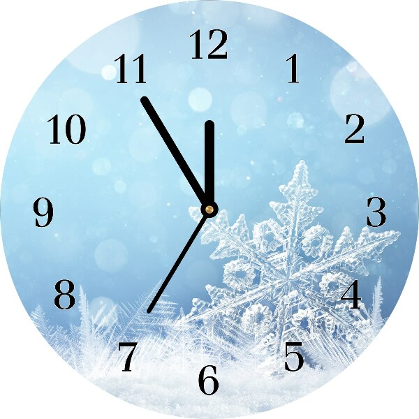 Glasuhr Runden Schneeflocken Winter-Schnee