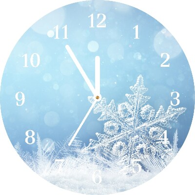 Glasuhr Runden Schneeflocken Winter-Schnee