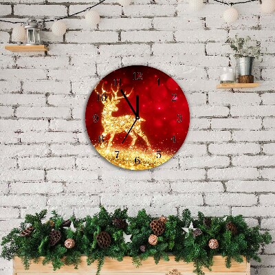 Glasuhr Runden Goldene Ren-Weihnachtsdekoration