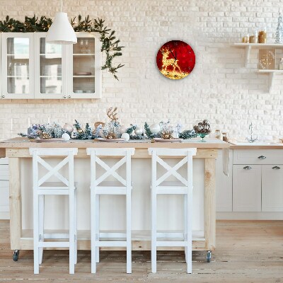 Glasuhr Runden Goldene Ren-Weihnachtsdekoration