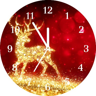 Glasuhr Runden Goldene Ren-Weihnachtsdekoration